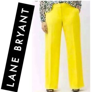 Lane Bryant Women's Bright Yellow Wide Leg Infinite Stretch Pants Size 22